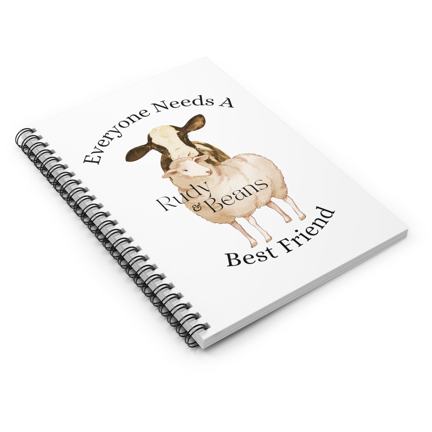 Everyone Needs A Best Friend Rudy & Beans Spiral Notebook - Ruled Line