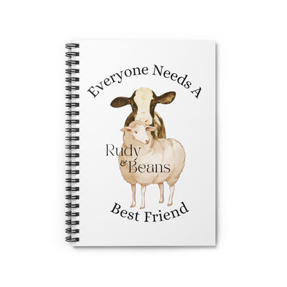 Everyone Needs A Best Friend Rudy & Beans Spiral Notebook - Ruled Line